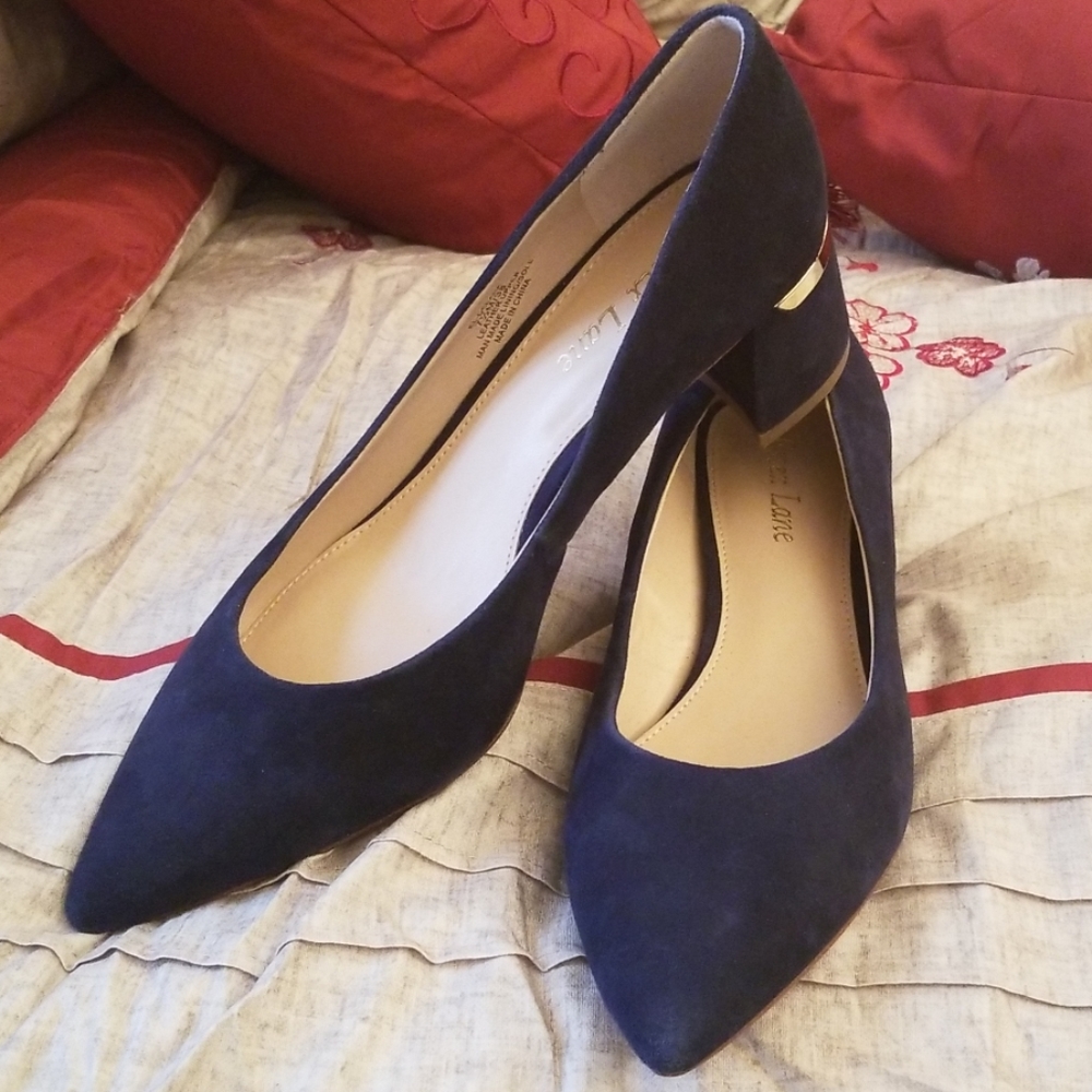Essex Lane Suede Block Heel Pump